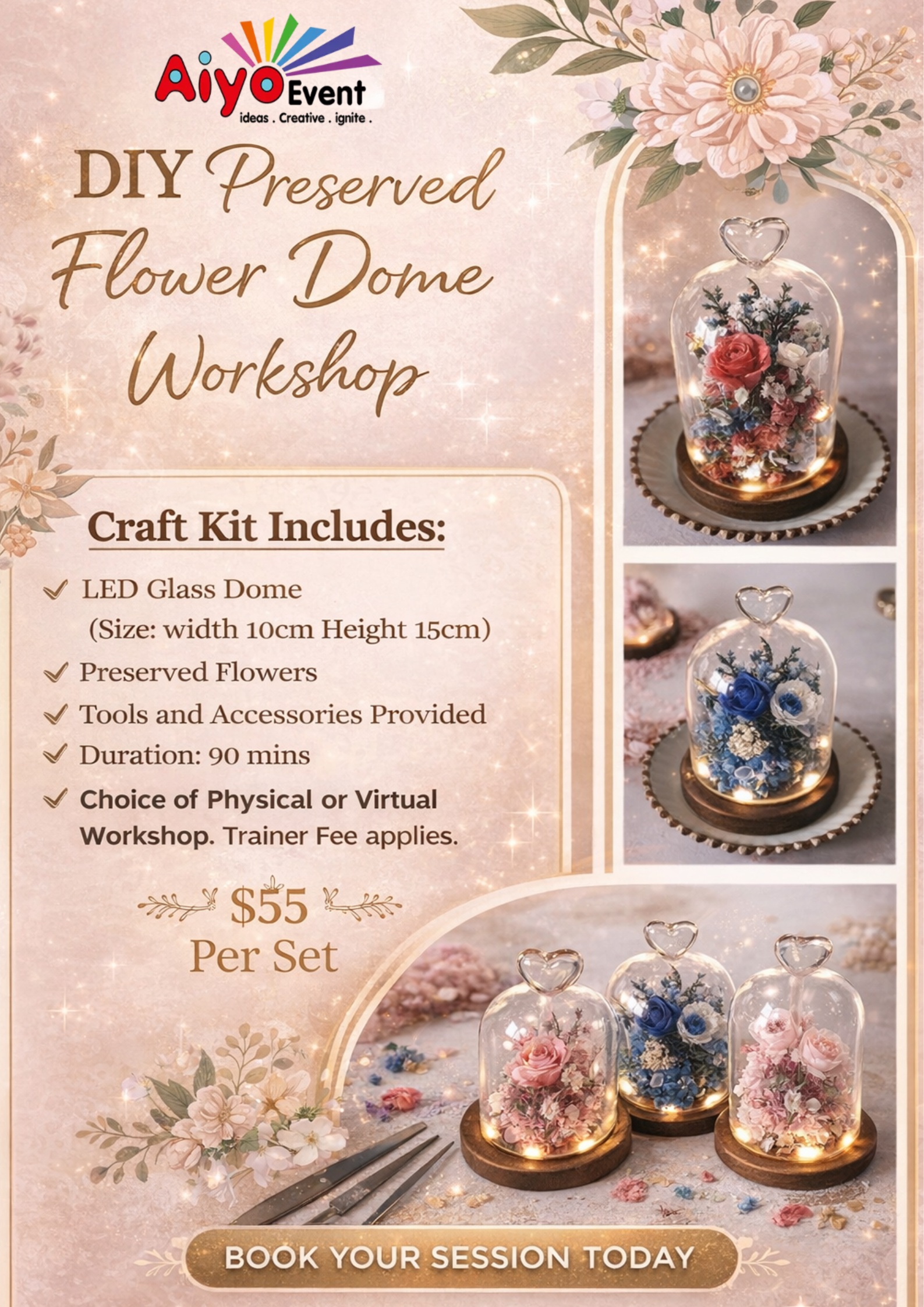 DIY Preserved Flower Dome